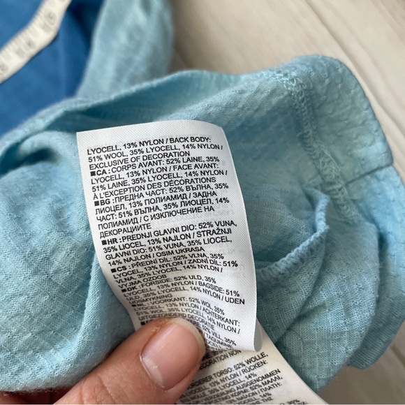 Icebreaker Wool-Blend Shirt colorblock short sleeve mens Blue (large) outdoor - Picture 5 of 6